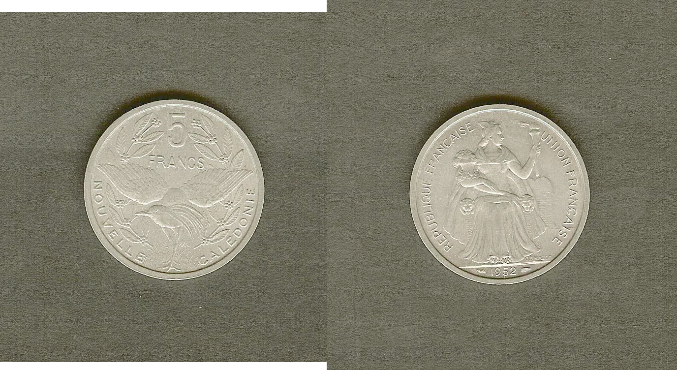 NOUVELLE CALÉDONIE 5 Francs Union Française 1952 Paris SPL